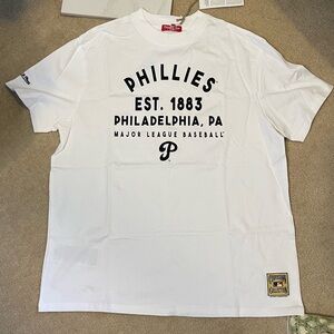 Mitchell & Ness White Phillies Graphic Short Sleeve Tee